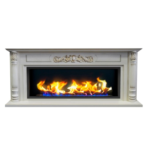 Биокамин в линейном портале "Русский огонь" Оксфорд с защитным стеклом