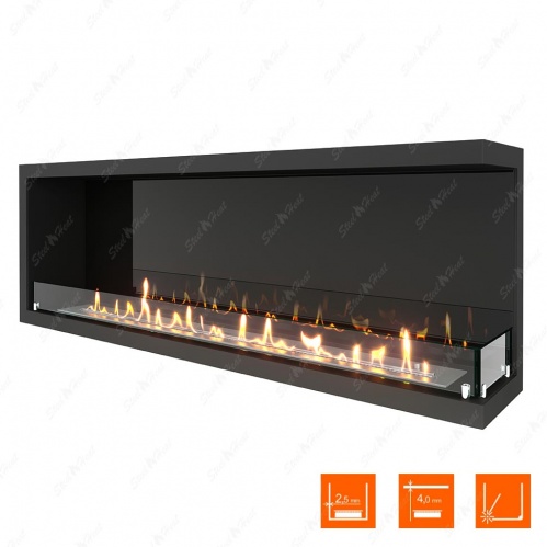 Биокамин угловой SteelHeat Leader 1400 правый стекло + стемалит