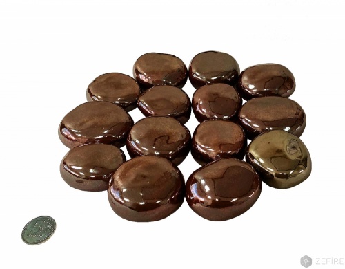 Декоративные керамические камни красное золото 14 шт