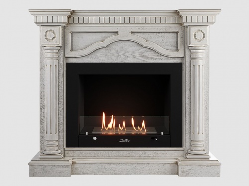 Каминный портал МДФ "Монако 1210" с биокамином Lux Fire "Фаер Бокс 3-30" (белый)