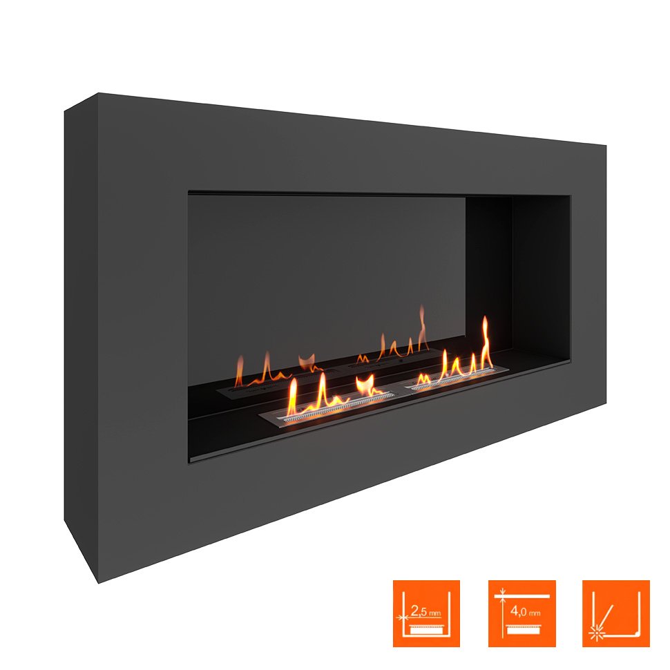 Биокамин SteelHeat WALL GRAND 1200 LITE черный, стемалит по цене 48 300 руб.