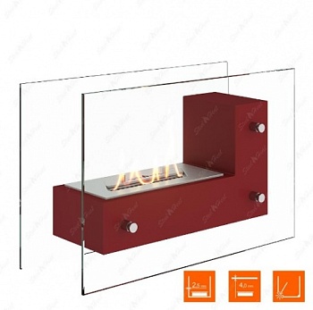 Биокамин напольный SteelHeat TETRISE 500 красный