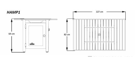 Стол-камин газовый NapoLEOn Hampton 127х82 см