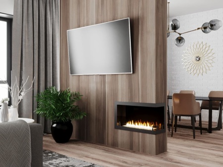 Биокамин "Русский огонь" Честер 700 угловой правый с защитным стеклом по цене 27 600 руб.