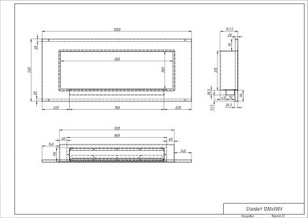 Биокамин "Русский огонь" Модерн 1100V встраиваемый по цене 34 800 руб.