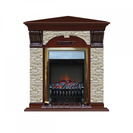 Арочный Грот однотонный угловой (красное дерево)+Fobos Brass